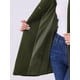 thumbnail image 5 of Abrigo de mujer INSPIRE CHIC de longitud media con cuello alto, de un solo botón, abrigo de invierno en verde ejército, talla M, 5 of 6