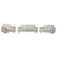 thumbnail image 2 of Modern Contemporary Upholstered 3-Piece Corduroy Plush Tufted Sofa Set, Beige, 2 of 6