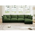 thumbnail image 2 of Newest Slipcovered L Shape Sectional Long Sofa Couch, 4 Seater Sofa,Suppleness Armrests, Chenille Deep Seat Sofa,2 Big Pillows, Comfy Couch for Living Room, Apartment, Chenille Fabric,Green, 2 of 20