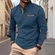 thumbnail image 1 of Blusa y camisa de manga larga con cuello alto para hombre, informal, con botones, estampada, de poliéster., 1 of 6