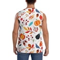 thumbnail image 4 of Goofa Autumn Pumpkins Fall Leaves Printed Men's Sleeveless T-Shirt - Athletic Gym Workout Tank Top for Men - Moisture-Wicking, UPF 30+ Quick-Dry Muscle Tee-Medium, 4 of 8