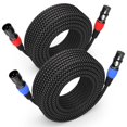 thumbnail image 1 of Cable de micrófono Xixryio Premium, paquete de 2 unidades, 15 m, XLR macho a hembra, 1 of 7
