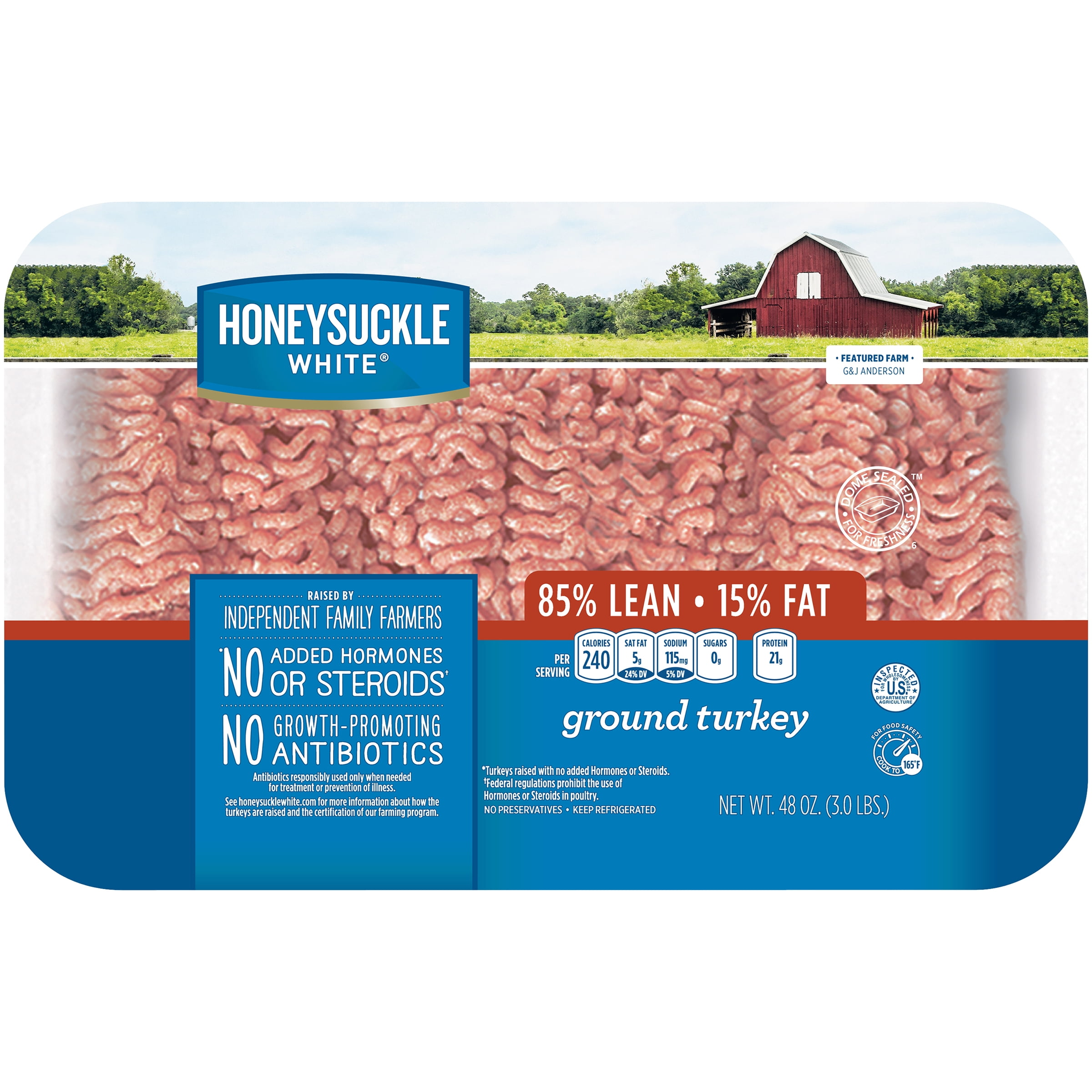 Honeysuckle White 85 Lean Fresh Ground Turkey, 3.0 lb