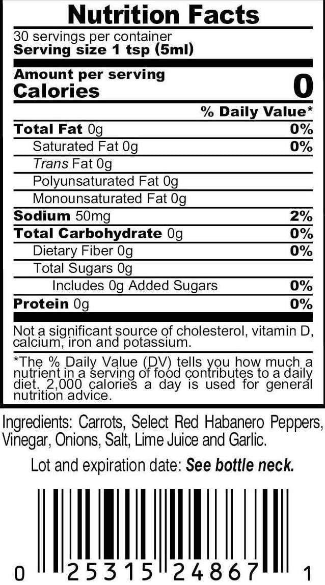 (Pack Of 6) Marie Sharp's Sauce Habanero Pepper Hot 5 Oz