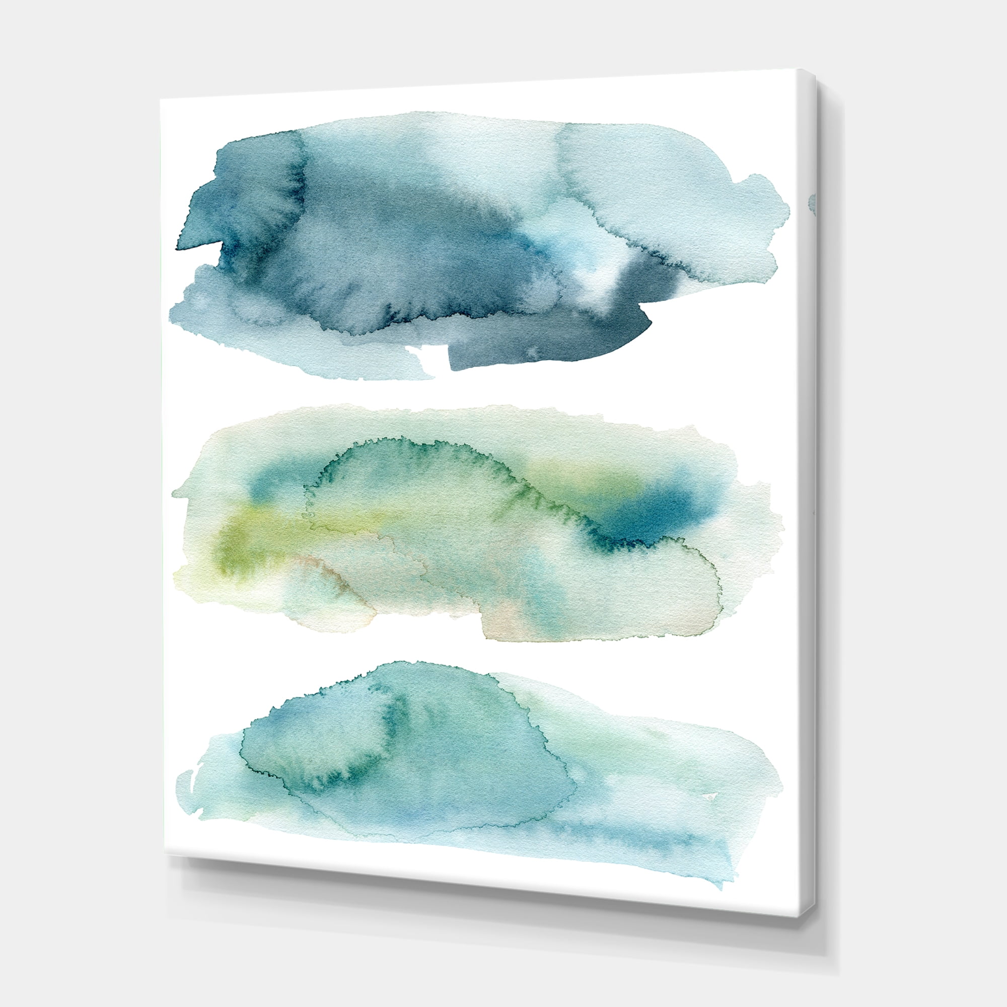 Designart ' Green and Blue Clouds ' Modern Canvas Wall Art Print
