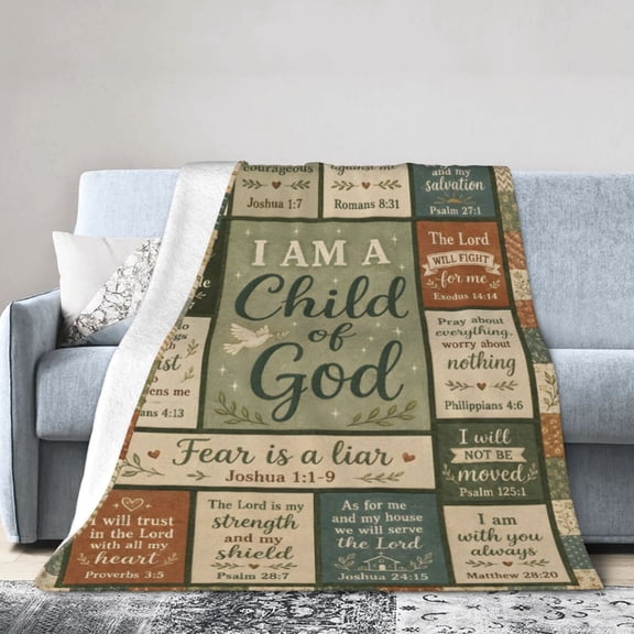 Christian Faith Blanket Gift Throw Blanket Cozy Soft Scripture Cross Inspirational Gift for Women Men 50x40