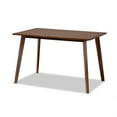 thumbnail image 3 of Baxton Studio Orion Mid-Century Modern Transitional Light Beige Fabric Upholstered and Walnut Brown Finished Wood 5-Piece Dining Set, 3 of 5