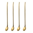 thumbnail image 1 of MasteelfCA 4Pcs Stainless Steel Spoon Straw Reusable Drinking Spoon Ice Cream Spoons, 1 of 8