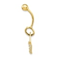 thumbnail image 2 of 10k Yellow Gold Cubic Zirconia Cz Huggy Heart Belly Button Rings Screw Navel Bars Body Piercing Naval, 2 of 7