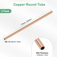 thumbnail image 3 of Uxcell 2-Pack Copper Round Tube, 9mm OD 1mm Thick 200mm Length Straight Pipe Tubing for Construction/Machining/DIY Crafting, Metal Straight Pipe, 3 of 7