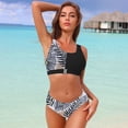thumbnail image 4 of Women's High Waist Tropical leaves Bikini Buckle Front Two Piece Swimsuit, 4 of 6