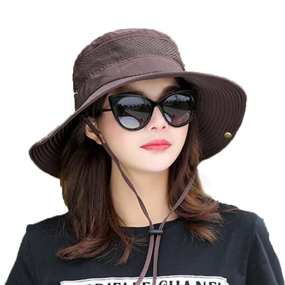 Womens Outdoor Sun Hat Breathable Boonie Wide Brim Outdoor Hat Fishing Hiking