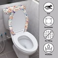 thumbnail image 3 of HELLHERO Floral Pattern Toilet Lid Covers Set Stretch Toilet Covers Set & 2 Pieces for Bathroom Accessories Easy Care Fits All Toilet Shapes, 3 of 8