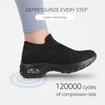 thumbnail image 3 of Zapatos para caminar STQ sin cordones para mujer, transpirables, negros, talla 10, 3 of 9