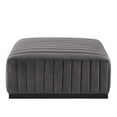 thumbnail image 3 of Modway Conjure Channel Tufted Performance Velvet Ottoman in Black Gray, 3 of 5