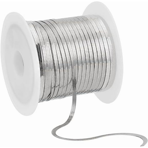 32.8 Feet Flat Snake Chains 2mm Wide Stainless Steel Jewelry Making Chains Necklace Chains Bulk for Choker Necklace Bracelet DIY Craft Jewelry Making Supplies Silver DIY