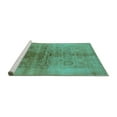 thumbnail image 2 of Ahgly Company Machine Washable Indoor Square Oriental Turquoise Blue Industrial Area Rugs, 5' Square, 2 of 4