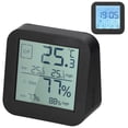 thumbnail image 1 of yeacher Dual-Screen Touch Desktop Thermometer Hygrometer with Clock, Countdown Timer, Indoor Temperature and Humidity Monitor, Black (Battery Not Included), 1 of 7