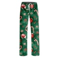 thumbnail image 5 of Christmas Pajama Pants for Women Christmas Printed Soft Pj Bottoms Comfy Casual Sleep Lounge Pants Elastic Waist Pjs Pants Green,M, 5 of 5