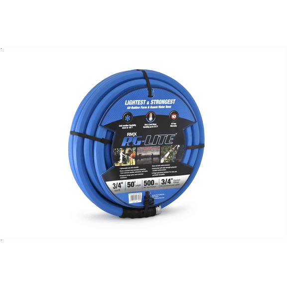 BluBird BSAL3450 AG-LITE 3/4"x50' Hot/Cold Water Braided Rubber Garden Hose