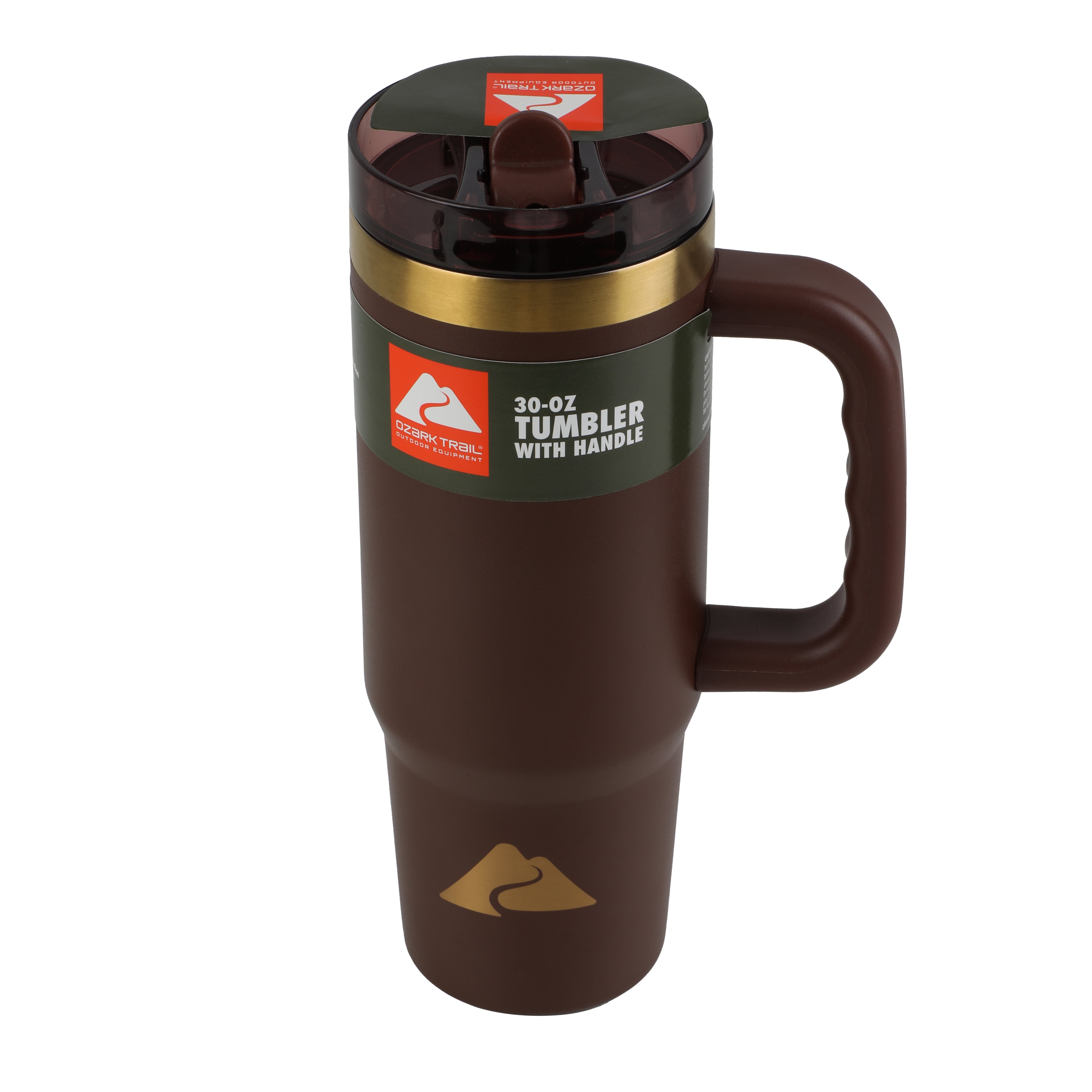 Ozark Trail 30oz Hot Chocolate Stainless Steel Insulated Travel Tumbler with Handle and Flip Straw Lid. Leak Resistant