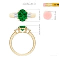 thumbnail image 5 of ANGARA Lab Grown 1.5 Ct Emerald & Trapezoid Diamond 3 Stone Engagement Ring in 14K Yellow Gold for Women (Size-9x7mm) | May Birthstone, Anniversary, Jewelry Gift for Women | Lab Grown Emerald Ring, 5 of 9