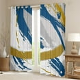 thumbnail image 2 of Grey Beige Blue Curtains & Drapes Brush Strokes Oil Painting 30%-50% Blackout Curtains, Gradient Abstract Vintage Curtains Ombre Graffiti Black Out Curtains, Contemporary Modern Window Drapes, 2 of 5