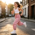 thumbnail image 5 of Ruyang Girls Jogger Pants Lightweight Loose Casual Sports Joggers Cute Letter Print Drawstring Outdoor Hiking Pants School Clothes, 5 of 6