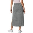 thumbnail image 4 of Ediodpoh Womens Skirt Women's High Waist Solid Color Casual Drawstring Side Slit Skater Skirt with Pockets Stretchy Comfortable A Line Grey L, 4 of 7