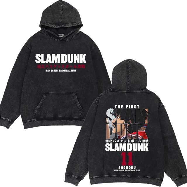 Sudadera con capucha de Anime Vintage, suéter de manga larga con estampado de Slam Dunk Sakuragi Hanamichi, ropa informal de algodón con capucha