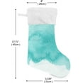 thumbnail image 2 of Coolnut 17.7 Inch Christmas Stockings, 1 PCS Teal Blue Watercolor Presonalized Large Stocking Sock for Family Holiday Xmas Party Decorations, 2 of 7