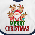 thumbnail image 4 of Inktastic Merry Christmas Santa Reindeer Boys or Girls Baby Bib, 4 of 4