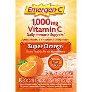 Emergen-C 1000Mg Vitamin C Powder for Immune Support Super Orange - 10 Ct