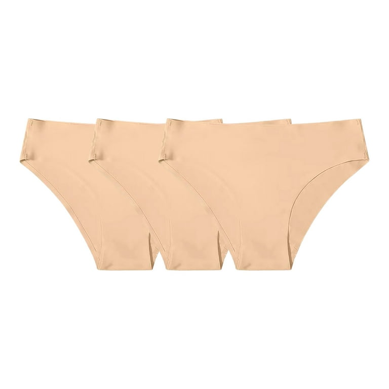 PMUYBHF Womens Seamless Underwear High Waist 3 Pack Women's Solid Color  Sports Casual Seamless Brazilian Pants with Low Waist and Half Briefs Women  Underwear Bikini Cotton 