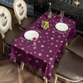thumbnail image 2 of Purple Christmas Star Pattern Rectangle Tablecloth 60"x102",Waterproof Polyester Rectangle Table Cloth, Wipeable Spillproof Polyester Tablecloth for Dining, Camping, Indoor and Outdoor, 2 of 6