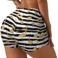 thumbnail image 2 of Fotbe Gold Flamingo Seamless Shorts, Womens Workout Shorts High Waist Stretch Booty Short for Gym/Yoga/Running/Biking-Small, 2 of 9
