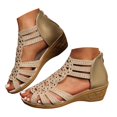 thumbnail image 1 of Mepaouo Women's Low Wedge Sandals Sparkly Rhinestone Open Toe Dress Shoes Zipper Back Platform Sandal, 1 of 7