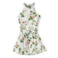 thumbnail image 4 of TQWQT Girls Dresses Summer Cute Floral Print Dress Size 10-12 Kids Tie Front Mini Dress Sleeveless Girls Sundress Tween Girls Clothes Light pink 150, 4 of 5