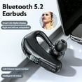 thumbnail image 4 of MPOW Bluetooth 5.2 Single-Ear Hook-On In-Ear Earphones, Universal Left and Right Wireless 360° Rotatable Headphones, Digital Display Business Headset, Black, 4 of 12