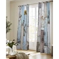 thumbnail image 5 of Blue Grey Wooden Sheer Curtains 84 Inch Length 2 Panels Set for Living Room/Bedroom, Farmhouse Barn Sunflowers Retro Kitchen Curtains Grommet Semi-Sheer Curtains Drapes Window Treatments 42"x84"x2, 5 of 7