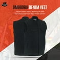 thumbnail image 3 of Daniel Smart XS to 12XL Motorcycle Denim Vest For Men With Scoop Collar & Hidden Zipper Black Denim Vest, 3 of 7