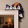 thumbnail image 5 of Velmasee Halloween Ghost Door Corner Decoration, Wooden Spooky Cute Design Damage-Free Mount, Festive Ornament for Home Halloween Party Doorway Wall Decor, 5 of 7