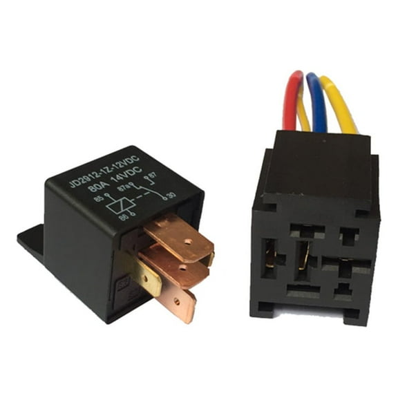 Auto Mini Relay Socket Base Holder 5 Pin 12V 80A Universal Relay for Car Electrical Systems Black
