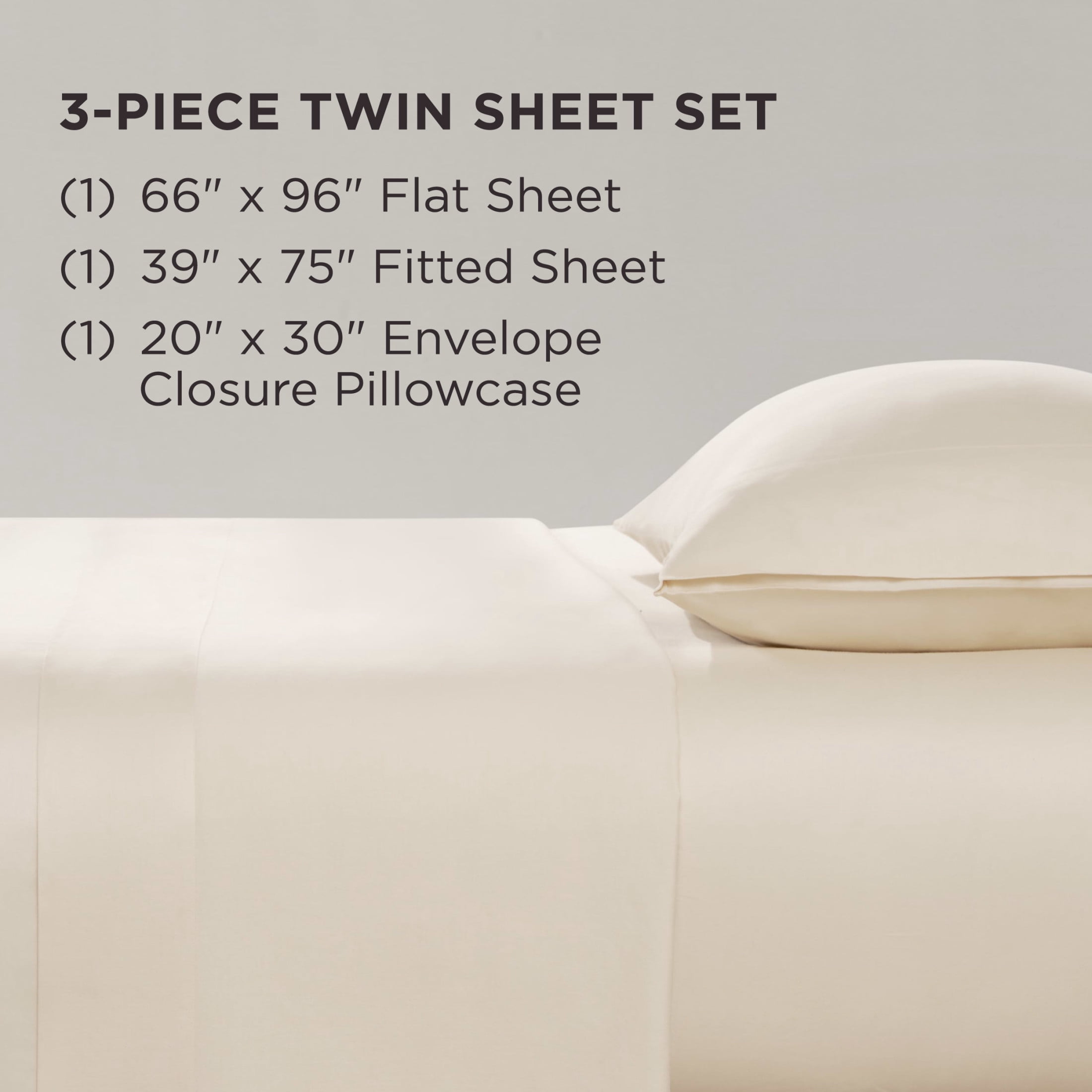 The Sheet Lab Cloud Embrace Sheet Sets, 3-Piece Twin, Beige
