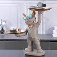 thumbnail image 3 of llavero de estatua de resina Francés Butler Escultura Resina Perro Con Bandeja Para Salón Beige Fanmusic llavero de estatua de resina, 3 of 7