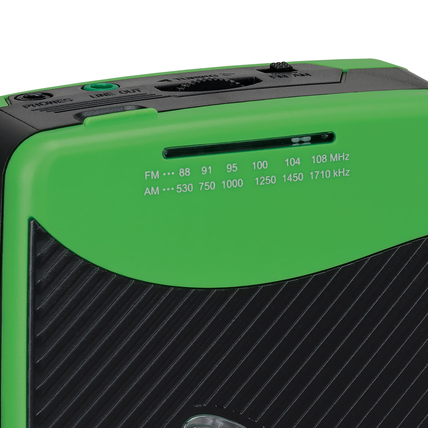 JENSEN Portable Stereo Cassette Player with AM/FM Radio and Earbuds, SCR-75 (Green/Black), SCR-75-GB