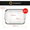 thumbnail image 4 of JY COOKMENT Roasting Pan with Baking Rack, 16.5 Inch Stainless Steel Turkey Roaster with Rack, Baster. Great for Turkey, Chicken, Ham, Vegetables, 4 of 8
