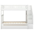 thumbnail image 4 of EUROCO Twin over Twin Bunk Bed with Twin Trundle Bed and Storage Shelves for Kids, Three Twin Beds with Storage for Kids Teens Adults, White, 4 of 10