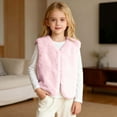 thumbnail image 2 of Toddler Girls Fuzzy Vest Pink Vest for Girls Cozy Warm Winter Clothes Girls Winter Jackets Size 2-3 Years, 2 of 4