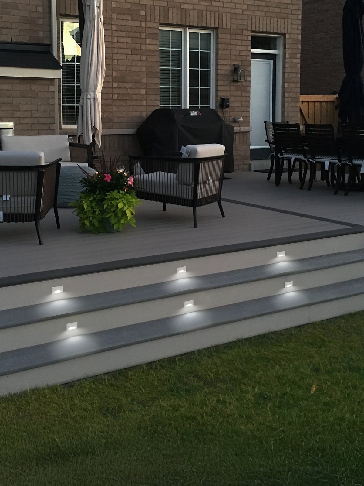 9 Pack 5CCT 120V LED Step Lights, Dimmable Stair Lights IP65 Waterproof, Aluminum Shell, Anti-Glare, CRI90, White